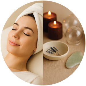 Γυναίκα χαλαρώνει σε χώρο spa – Wellness Ritual με βελονισμό και φυσικές θεραπείες στην Αθήνα