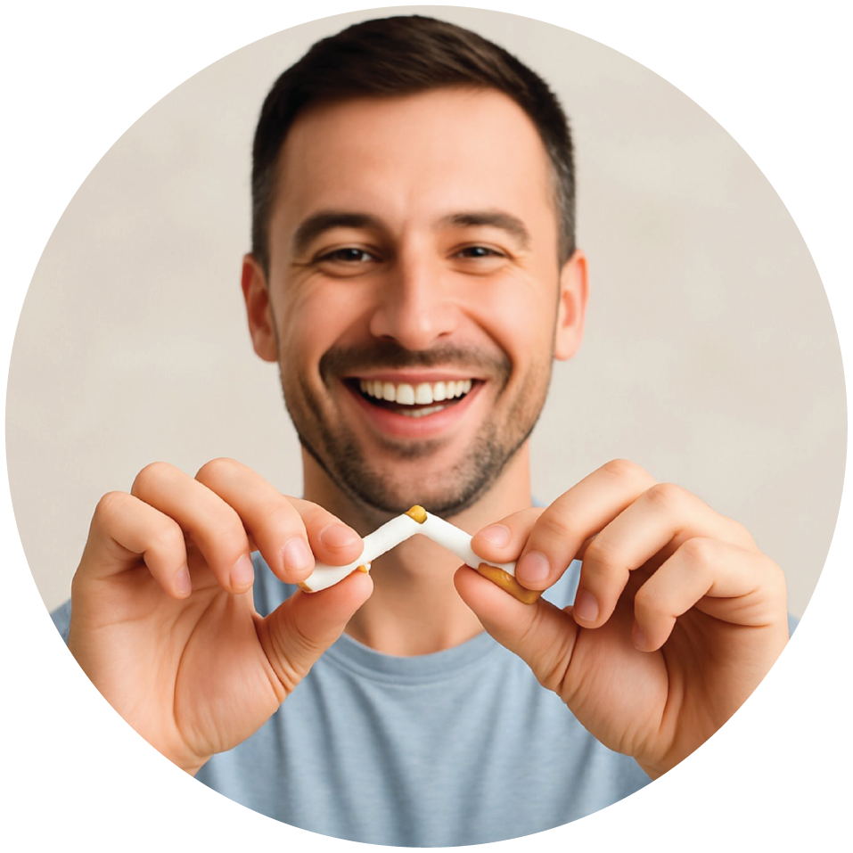 Άνδρας σπάει τσιγάρο – Διακοπή καπνίσματος με βελονισμό στην Αθήνα