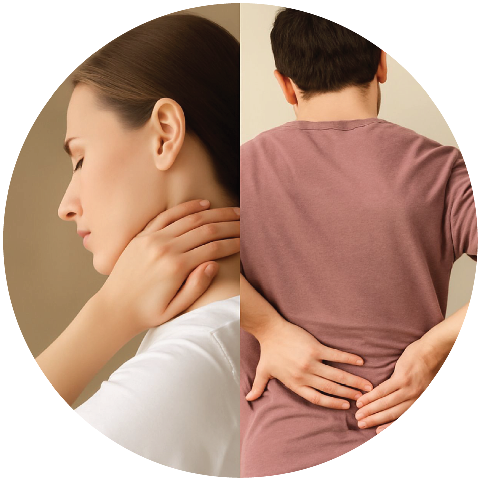 Γυναίκα με αυχενικό πόνο και άνδρας με πόνο στη μέση – Βελονισμός για μυοσκελετικά προβλήματα